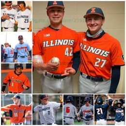 Custom Illinois Fighting Illini Baseball Jersey 2 BRODY HARDING 3 COLTIN QUAGLIANO 6 ASHER BRADD 7 CHRISTIAN SMITH 8 JACOB SCHROEDER 9 REGAN HALL 10 ADEN O'DONNELL