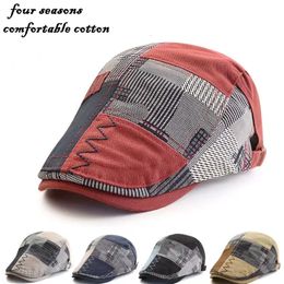 Ball Caps Men's Baseball Cap Spring Sunmmer Women's Original Patchwork Plaid Fishing Driving sboy Hat Male Artist Painter Casquette 231204