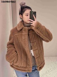 Alpaca Coat Maxmaras Wool Coat Same Material Maxmara Special Day Autumn/Winter 23 New Short Brown Teddino