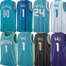 Maglie da basket Lamelo Ball Brandon Miller Hornet Tre Mann Mark Williams Miles Bridges Nick Richards Seth Curry New City Jersey Uomo Personalizzato