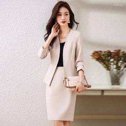 Two Piece Dress Formal Women Business Suits With Skirt And Jackets Coat OL Styles Professional Blazers Femininos Career Outfits Set