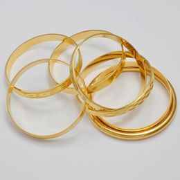 Bangle Anniyo (One Piece) Wholesale Dubai Bangles Jewelry Gold Plated Ethiopian Bracelets For Women African Arab Wedding Gifts #183816