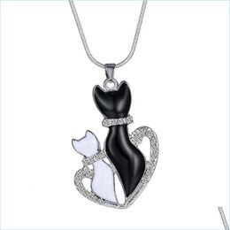 Pendant Necklaces Pendant Necklace Women Fashion Cute Black White Cats Chain Gifts Necklaces Drop Delivery Jewellery Necklaces Pendants Dhs5Q