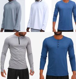 LULU mens outfit hoodies t shirts yoga hoody tshirt lulu Sports Raising Hips Wear Elastic Fitness Tights The same model for Internet celebrities236