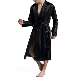 Men's Sleepwear Male Bathrobe Autumn Winter Long Sleeve Home Clothing With Belt Soild Comfortable Man Robe Thin Sale Pyjama