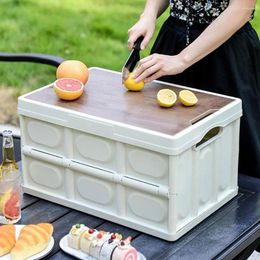 Camp Furniture Multifunctional Folding Thickened Storage Box Portable Camping Picnic Basket Capacity Car Large Home Ou S9I1