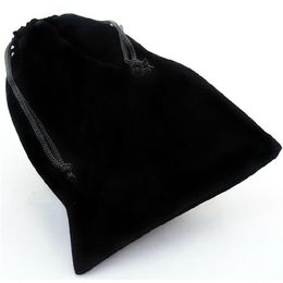 Selling Whole Black Drawstring Velvet Pouch Bag for Jewellery Two Size are Available2375