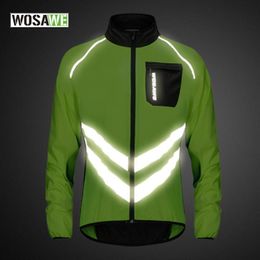 Cycling Jackets WOSAWE Reflective Windproof Men's Jacket Breathable Mtb Road Mountain Bike Vest Sleeveless Safety Sports Wind293y
