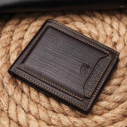 Wallets Man Vintage Casual Men Quality Leather Wallet Short Bifold Purse Coin Pocket Male Removable Card Slot1272l