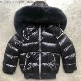 Down Coat Children's winter coat girls boys puffer jacket kids outerwear big fur fashion waterproof +filling white duck down baby clothing Q231205