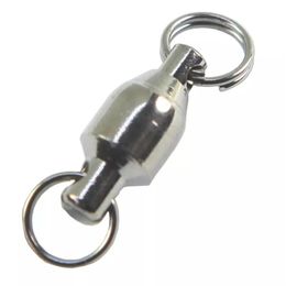 High Quanlity Ball Bearing Swivels with split ring 0#-8# Ball Bearing Stainless Steel Fishing Rolling Swivels Connector186s