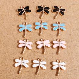 Charms 10pcs 13x16mm Enamel Dragonfly Pendants For Making Earrings Necklace DIY Bracelet Jewellery Accessories Supplies