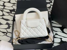 10A mirror rhombic handbag real leather bag chain bag can be slung and shoulder strap box