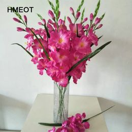 Decorative Flowers Wreaths HMEOT 70CM Simulation Gladiolus Orchid Artificial Flower Plants Wedding Festival Celebration Home 231205