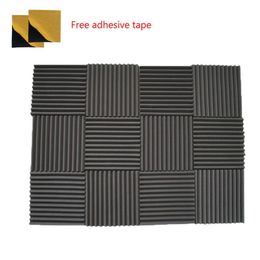 Soundproofing Acoustic Foam Tiles 12 Pcs Studio Wall Panels Wedge Absorption 12 X 12 X 1 in Charcoal with Tapes326E