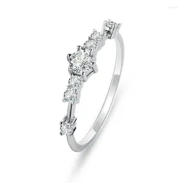 Cluster Rings Sparkling Diamond Copper Set Zircon Ring Tail Full Of Small Fresh Woman