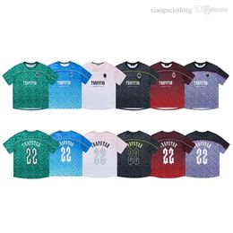 2023 Men's T-shirts Trapstar Mesh Football Jersey Blue Black Red Men Sportswear T-shirt Blazer 688ss fashion