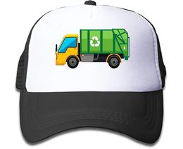 Ball Caps I Heart Love Garbage Trucks Mesh Baseball Caps Toddler Adjustable Hip Hop Hat for Boy Girl 231204