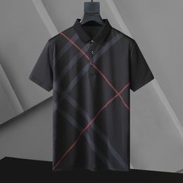 Designer men's high-quality fabric polo T-shirt loose casual T-shirt simple and versatile business men's style polo shirt