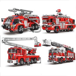 DIECAST MODEL Simulation City Firefighter Firedering Moste Movable Build Build Truck Model Kit Kids Collected Toy Gift 231204
