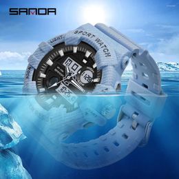 Wristwatches SANDA The 3038 Cowboy Electronic Watch Sports Men And Women Fashion LED Waterproof Leisure Originality Watches