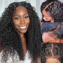 Mongolian Afro Kinky Curly Lace Front Wigs For Women Glueless Preplucked with Baby Hair Curly Human Hair Wigs Deep Wave Wig