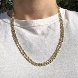 14k Yellow Solid Fine Gold GF 24 Cuban Curb 10mm Chain Necklace309j