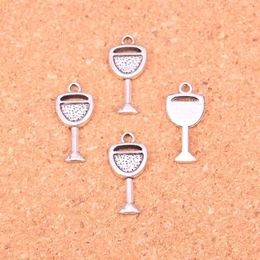 156pcs Antique Silver Plated wine glass Charms Pendants for European Bracelet Jewellery Making DIY Handmade 20 9mm190i