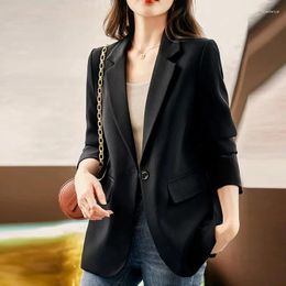 Women's Suits 2024 Spring Jacket Blazer Clothes Button Fashion Solid Slim Female Business Coats Work Office Outerwear