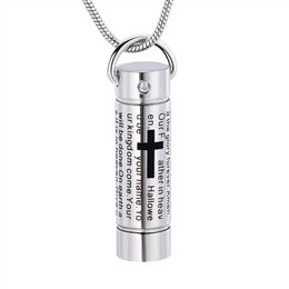 IJD2207 New Design Tube Cremation Necklace Memorial Urn LOCKET Funeral Ashes Holder Keepsake Stainless Steel Jewelry247J