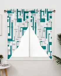 Curtain Modern Art Geometric Figures Teal Curtains For Bedroom Window Living Room Triangular Blinds Drapes