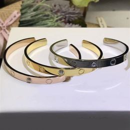 Open Bangle Women Stainless Steel Screwdriver Couple Gold Bracelet Fashion Jewelry Valentine Day Gifts for Girlfriend Accessories 318v