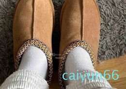Women Men Ankle Tasman Fuzzy Mule Fur Tazz Suede Wool Outdoor Half Boot Mules Winter Shoes Chestnut Short windtight