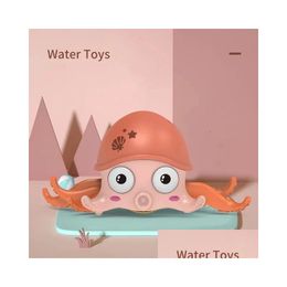 Bath Toys Octopus Toy Baby Toddler Pling Line Clockwork Cartoon Cling Walking Jellyfish Land And Water Fun Pool Drop Delivery Kids Mat Ot4Bu