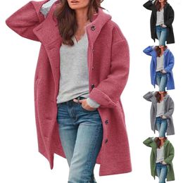 Women's Jackets Womens Long Sleeve Casual Fleece Fuzzy Jacket Loose Fitting Warm Winter Outwear Fashion Lapel Coats