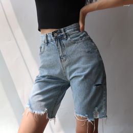 Women's Jeans Half Length European And American-Style High-Waist Riding Retro Slim