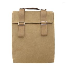 Backpack Canvas Large Capacity Storage Bag Multifunctional Student Notebook Retro Shoulder Tote Handbag Casual All-match