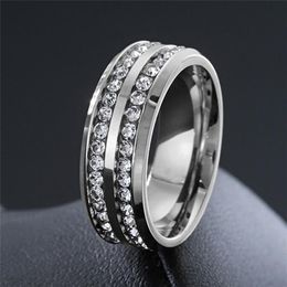 ZORCVENS Trendy Stainless Steel Crystal Zircon Engagement Rings For Men Wedding Jewellery Accessories Gift Fashion Men Rings2034