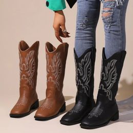 Boots Women's Knee High Boots Design Fashion Style Size 35 To 43 Black Brown Western Boots Women boots 231204