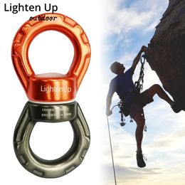 Climbing Harnesses Lighten Up Fitness CLIMB 30KN CARABIN Universal Ring Gimbal Rotary Connector Rotational Hammock Swing Spinner Rope Swivel 231204