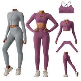 Lu Lu Lemon Align Women Set Yoga Sport Suit Gym Clothing Workout Set 3PCS High Waist Fitness Leggings Gym Jacket Tank Top Yoga Sports Bra Yoga Sport