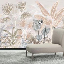 Wallpapers Custom Self Adhesive Optional Contact Covering Wall Papers Home Decor Forest Jungle Tree For Living Room TV Printing