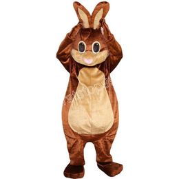 QERFORMANCE Brown Rabbit Costume Bunny Mascot Costume Plush with Mask for Adult Party Easter Dress2283