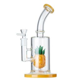 Wholesale Pineapple Bongs Hookahs N Holes Percolator Glass Bong Showerhead Perc Dab Oil Rigs Water Pipes With The Bowl WP2196 LL