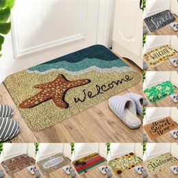 Bath Mats Rectangle Non-slip Door Mat Bedroom Kitchen Entrance Print Welcome Sweet Letter For Home Mat#p3233J