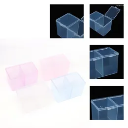 Storage Boxes Double Grid Beauty And Makeup Cotton Remover Signature Receiving Box Sorting