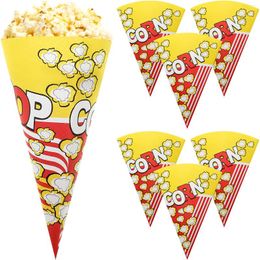 Take Out Containers 100 Pcs Popcorn Paper Bags With Tapered Tips Cone-shaped Treats For Candy