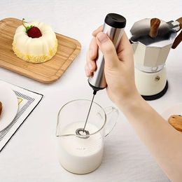 1pc Stainless Steel Charging Milk Frother, Electric Cream Frother, Fast Household Milk Frother, Handheld Blender, Automatic Milk Frother