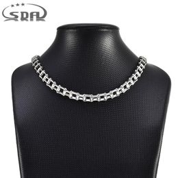 SDA New Fashion Motorcycles Chain Necklace 7mm45cm Long Biker Chain Stainless steel cuban Chain Man Woman Neckalce 201013197i