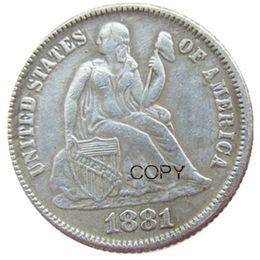 US Liberty Seated Dime 1881 P S Craft Silver Plated Copy Coins metal dies manufacturing factory 275J
